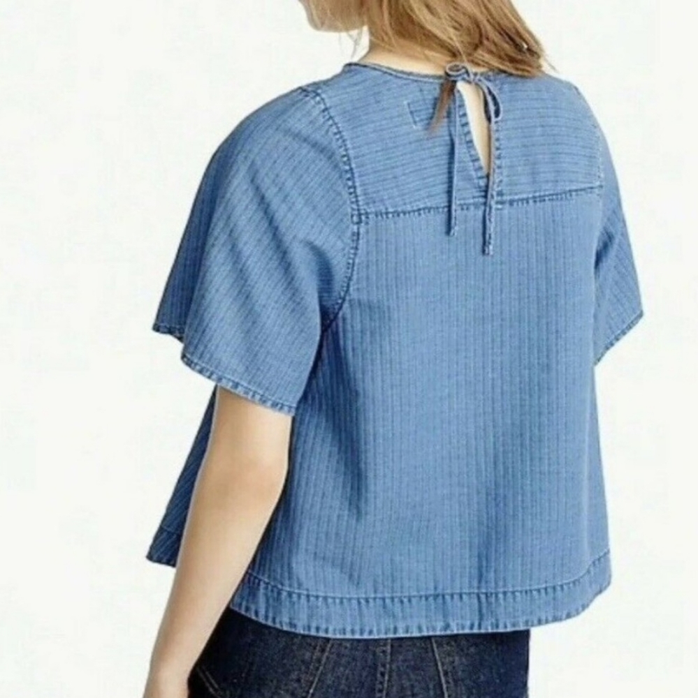 J.CREW Swing Slouchy Blouse‎ Blue Top S - Picture 3 of 9
